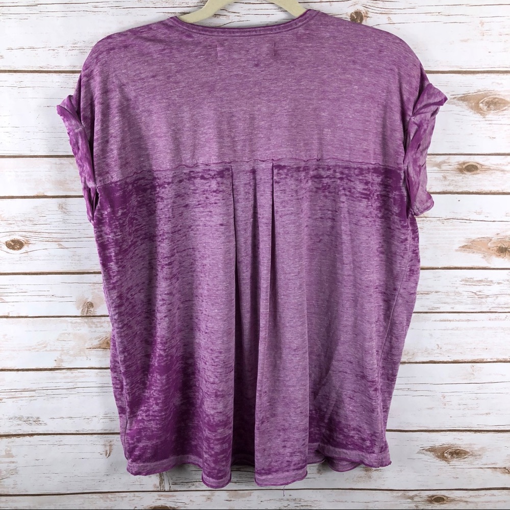 Free People Beach pink oversized rolled sleeve top - Picture 6 of 8